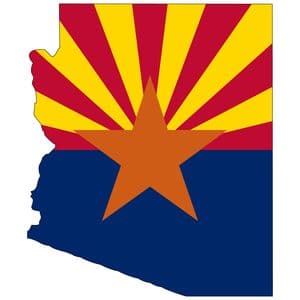 Arizona flag state outline