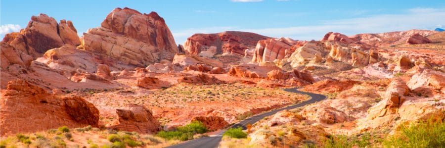 Road through Valley Fire State Park Nevada