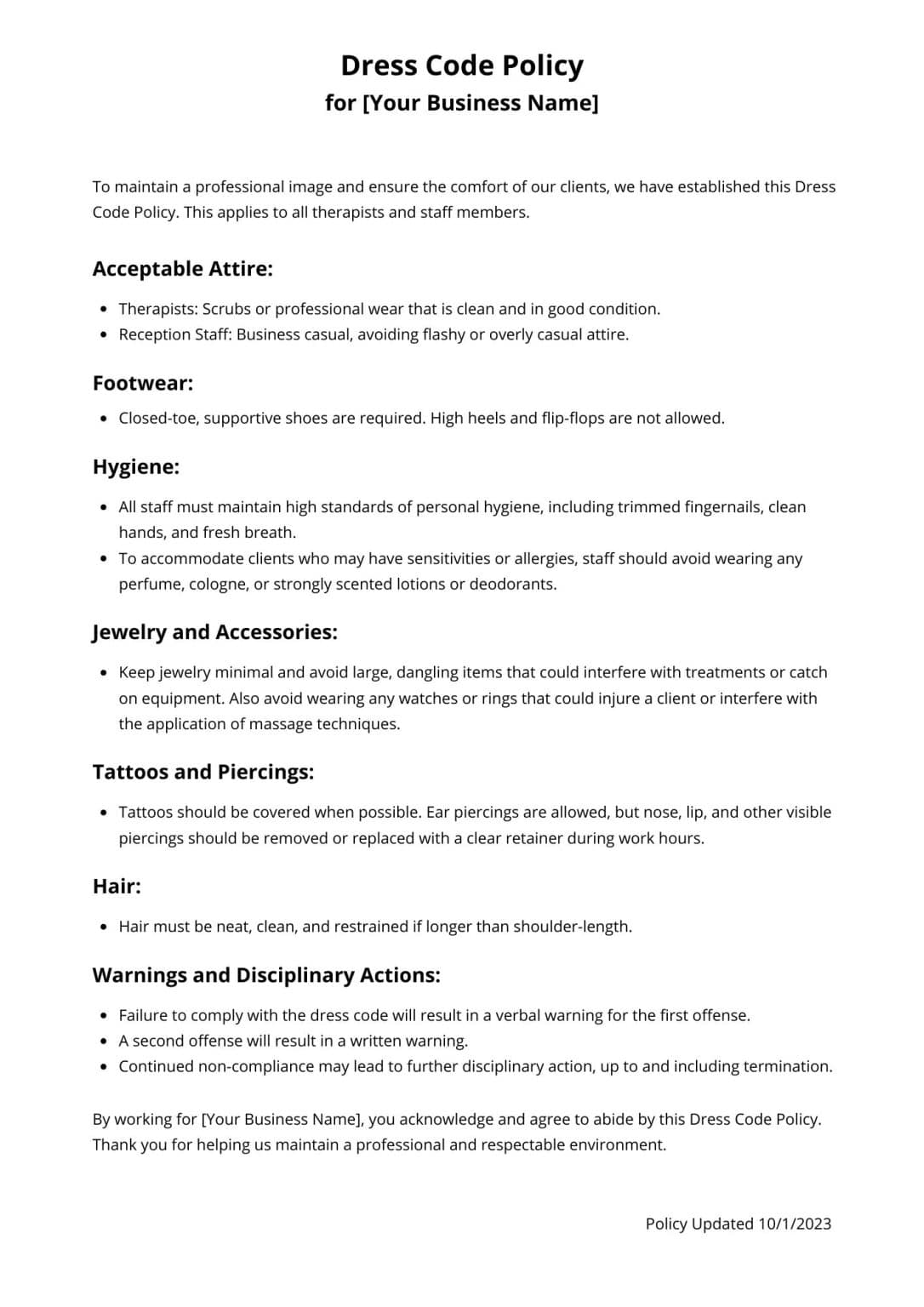 Complete Guide to Creating Massage Policies and Procedures (with Examples)